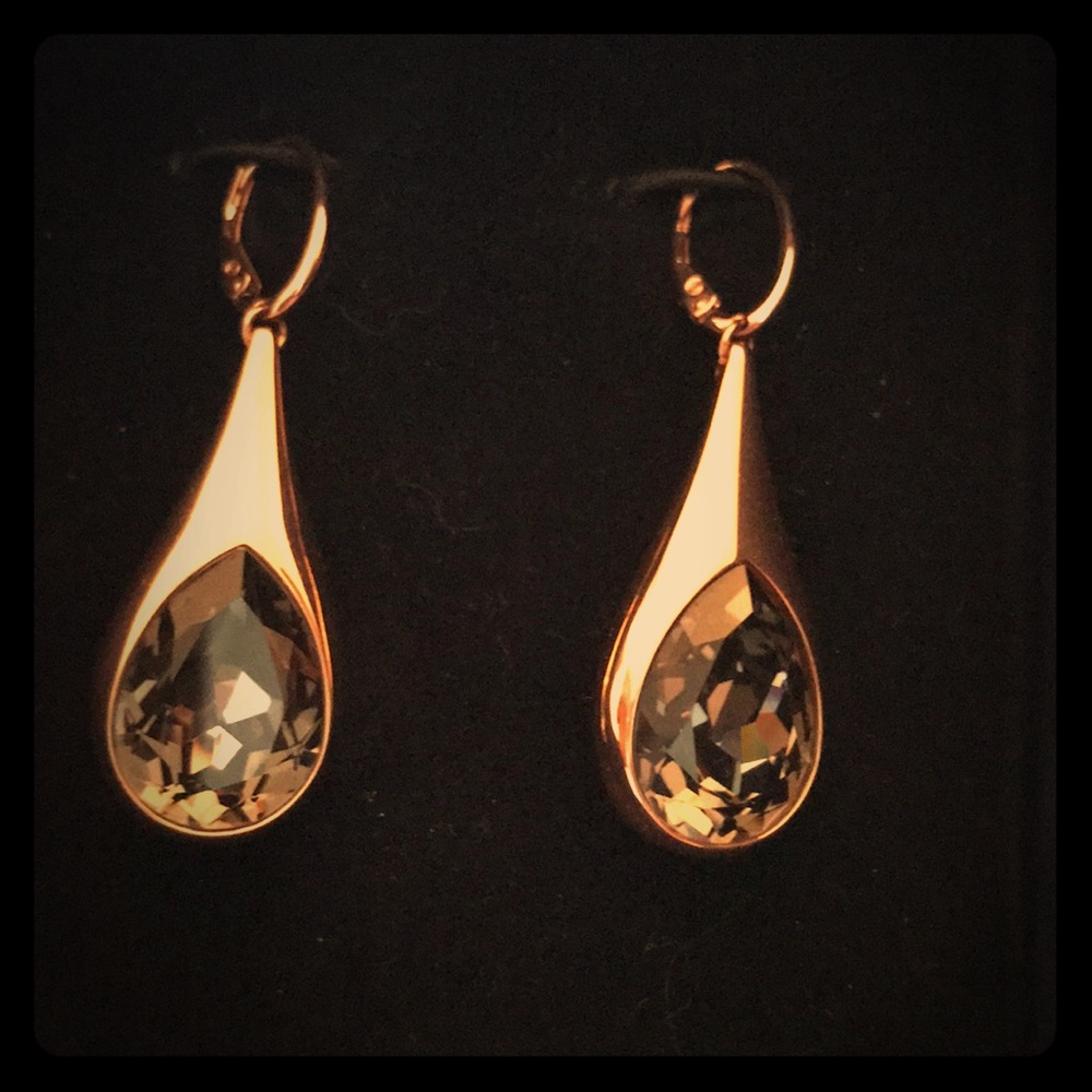 Swarovski crystal pierced drop earrings